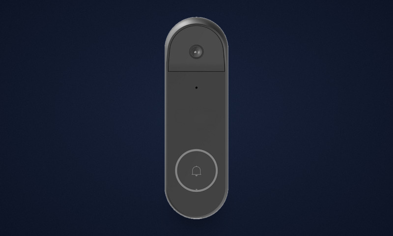 Video doorbell camera with a wide-angle lens and call button